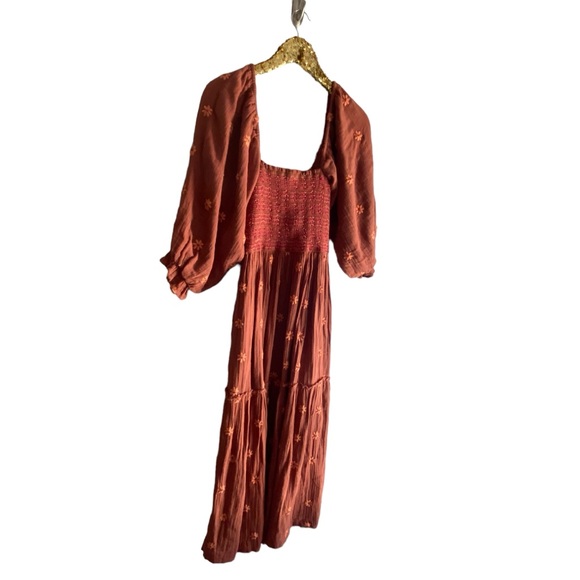 Free People Dahlia Embroidered Maxi Dress in Ginger Snap Combo - Picture 3 of 15